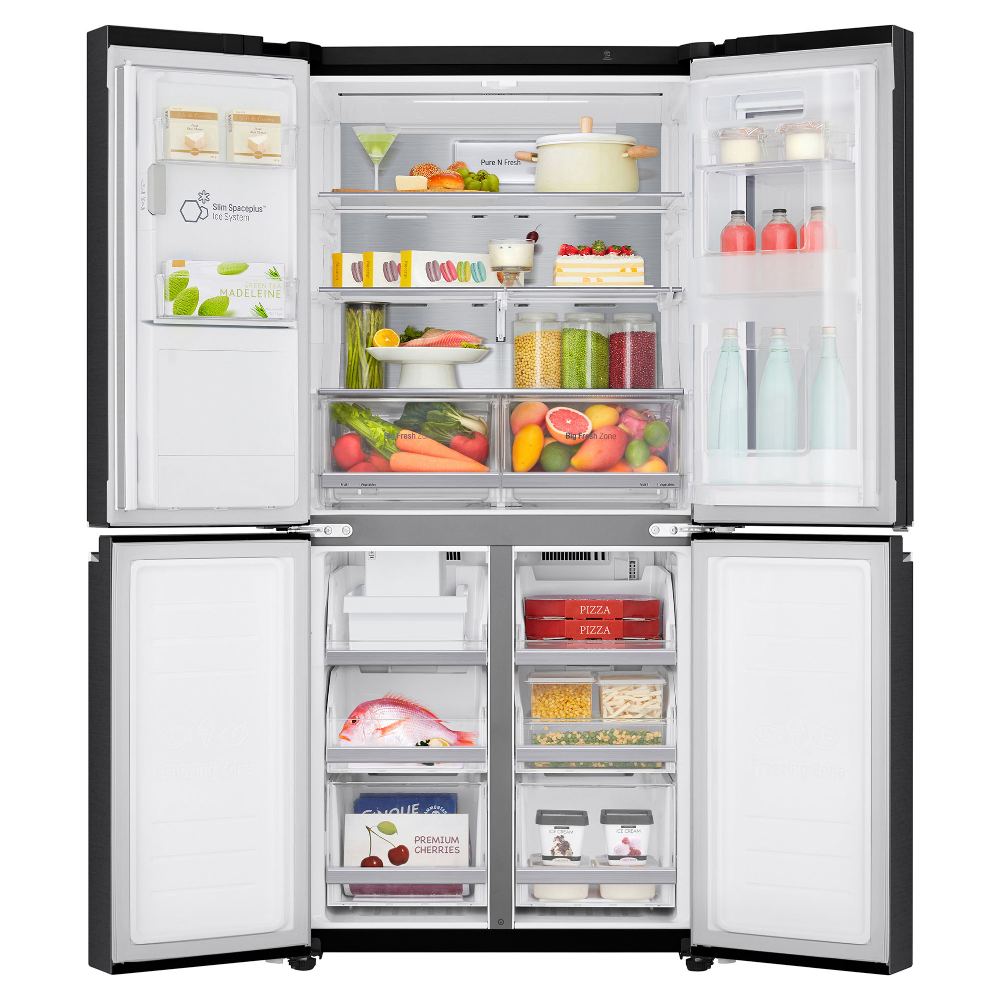 508L Slim French Door Fridge Matte Black GFV570MBLC Signature Appliances