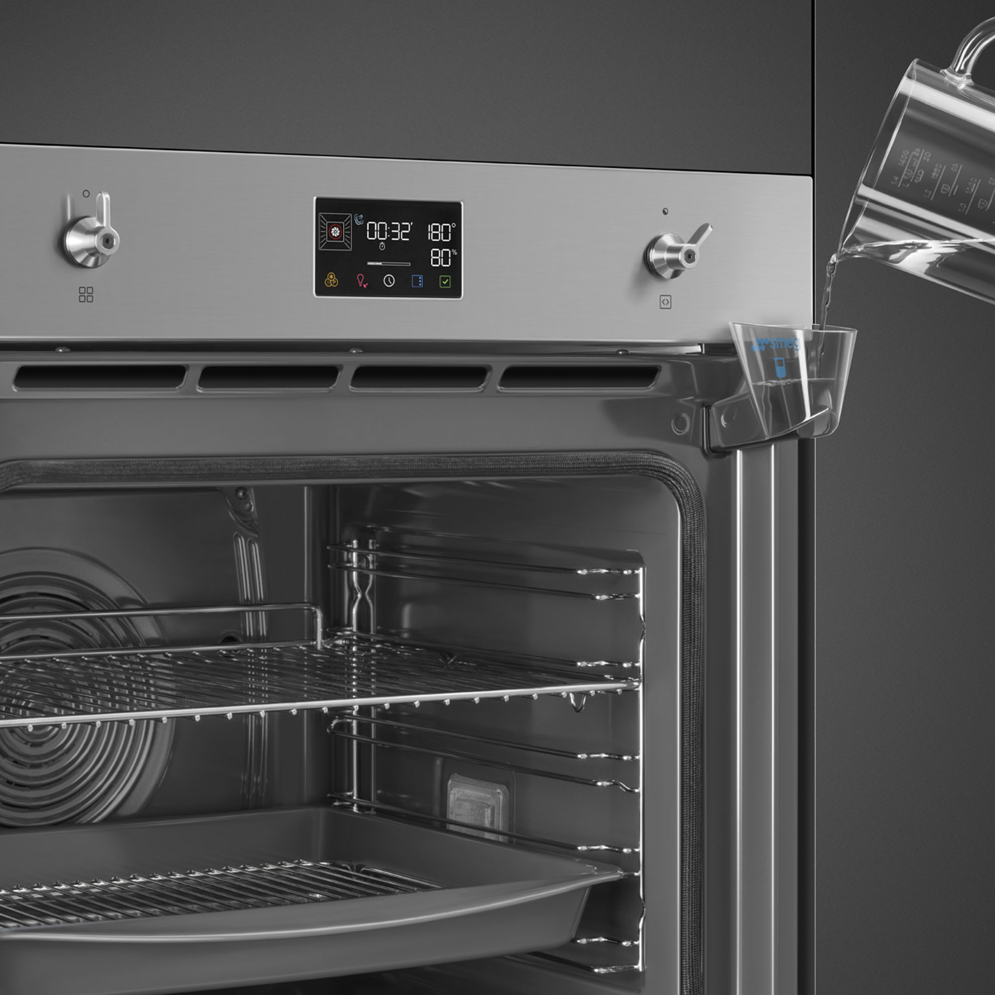 60cm Classic Pyrolytic Steam Oven with Probe Stainless Steel