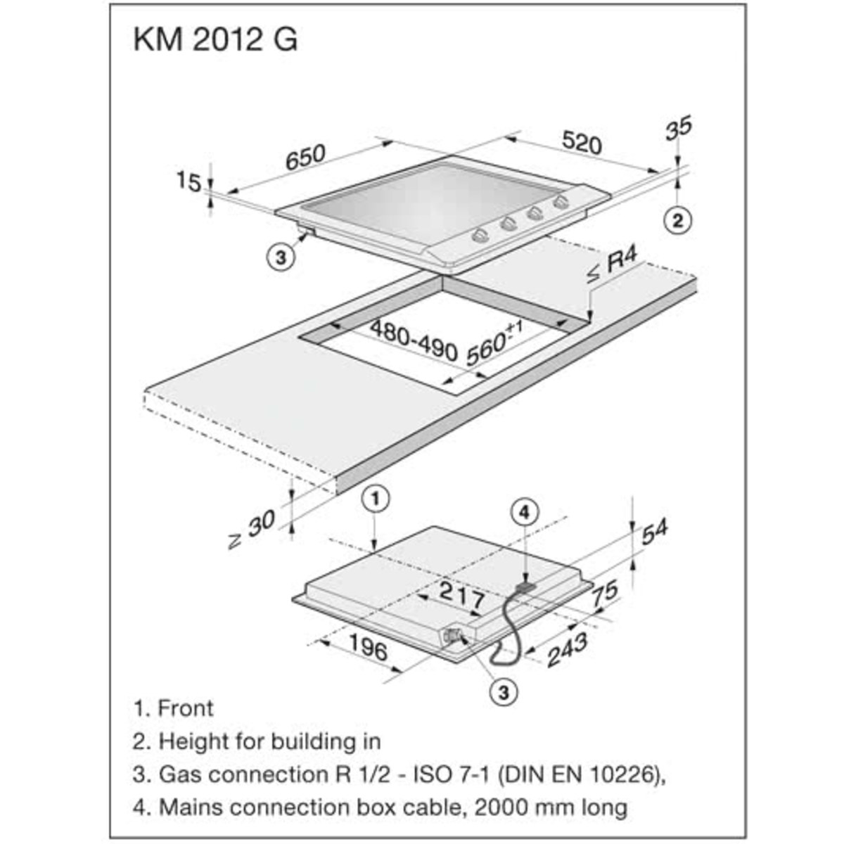Miele Gas Cooktop KM2012G Signature Appliances