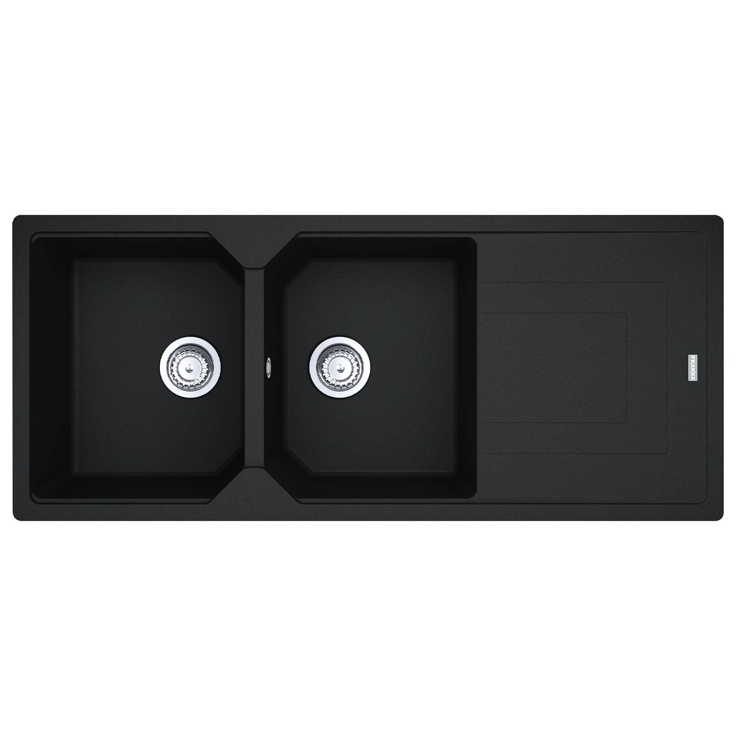 Franke Urban double bowl with drainer, Active PullOut matte black tap UBG621ON/TA7721MB