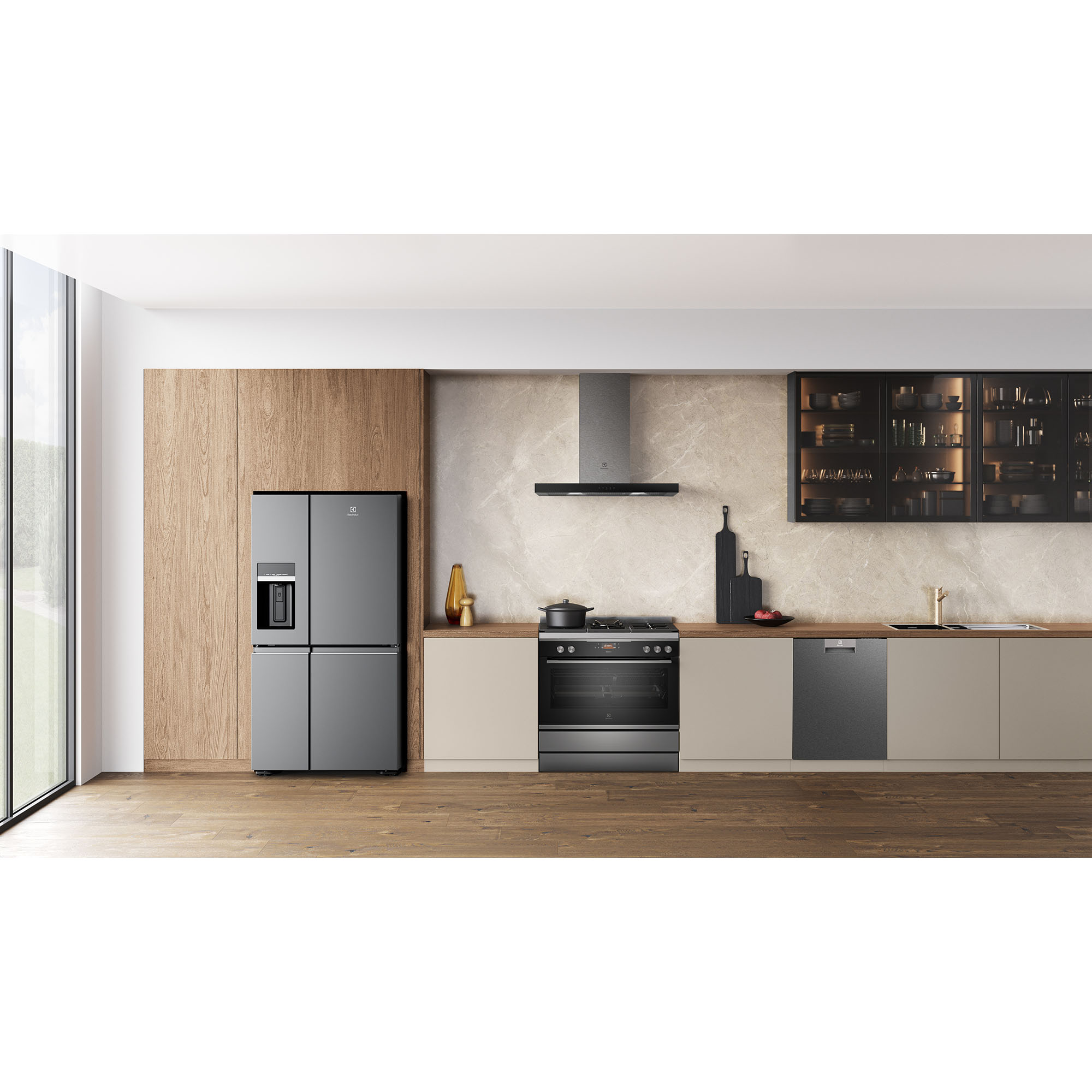 90cm Dual Fuel Freestanding Cooker Dark Stainless Steel EFEP916DSE Signature Appliances