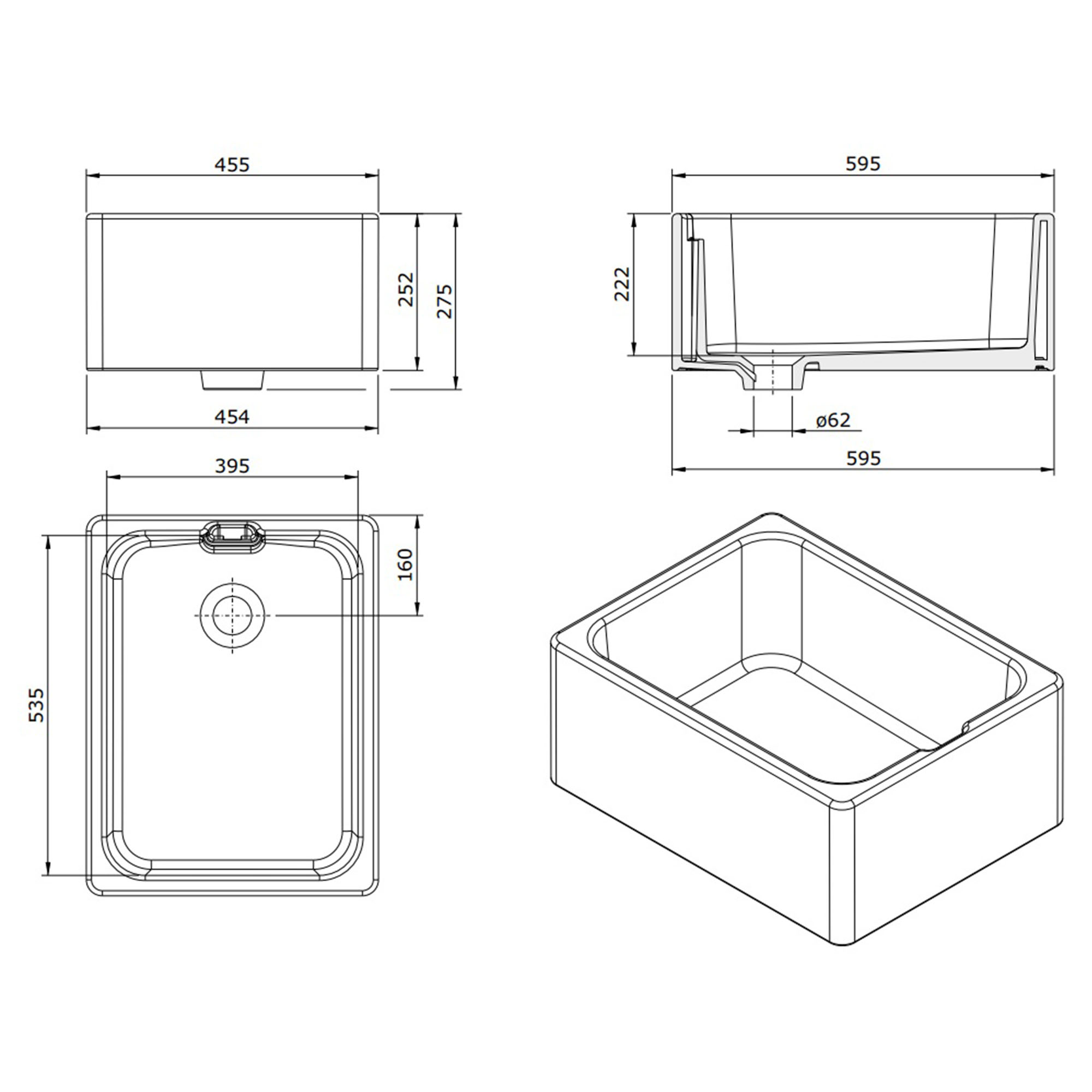 Turner Hastings Belfast 60x46 Fireclay Butler Sink 7400 Signature