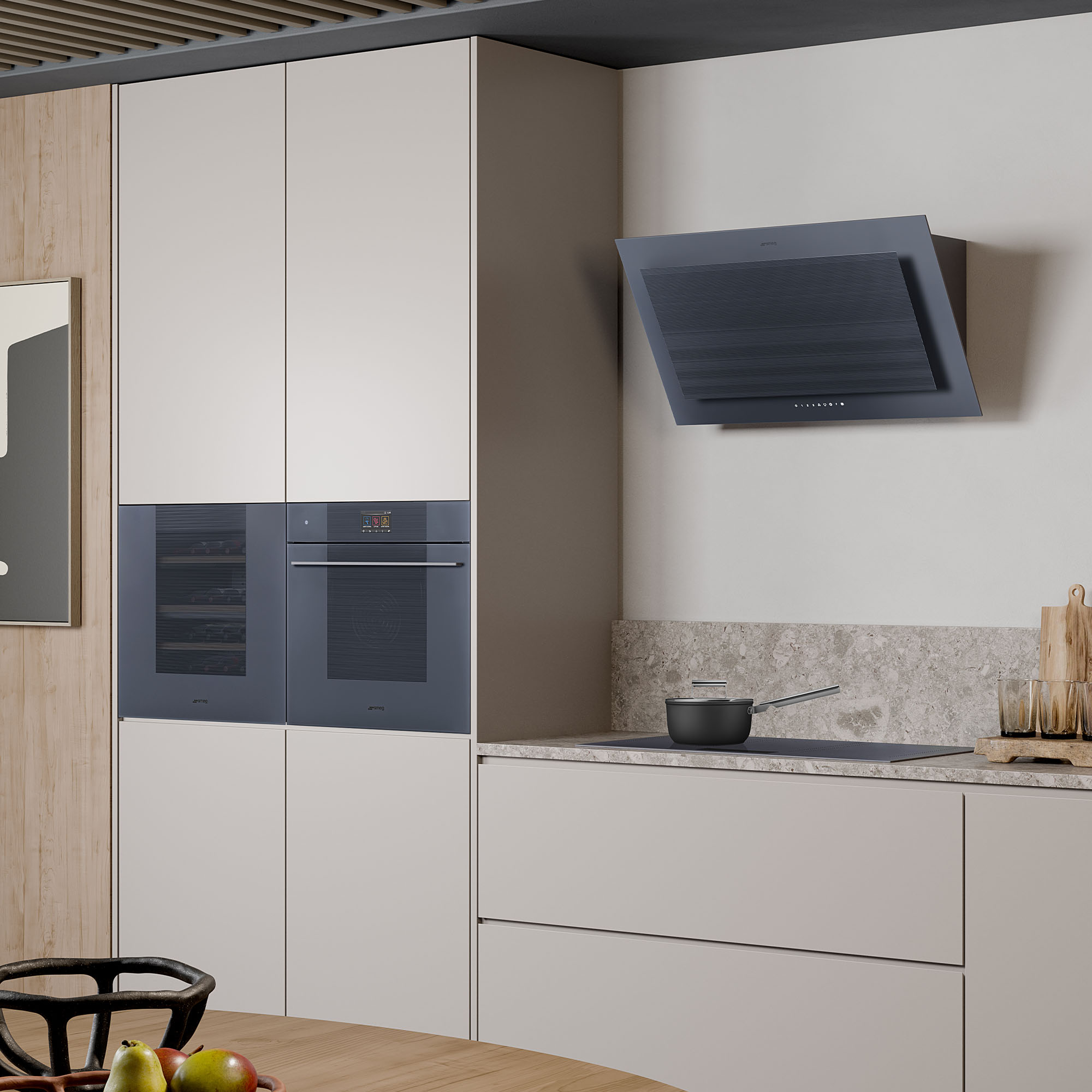 Smeg Linea 60cm Wine Cellar (29 Bottle) Neptune Grey CVI129G