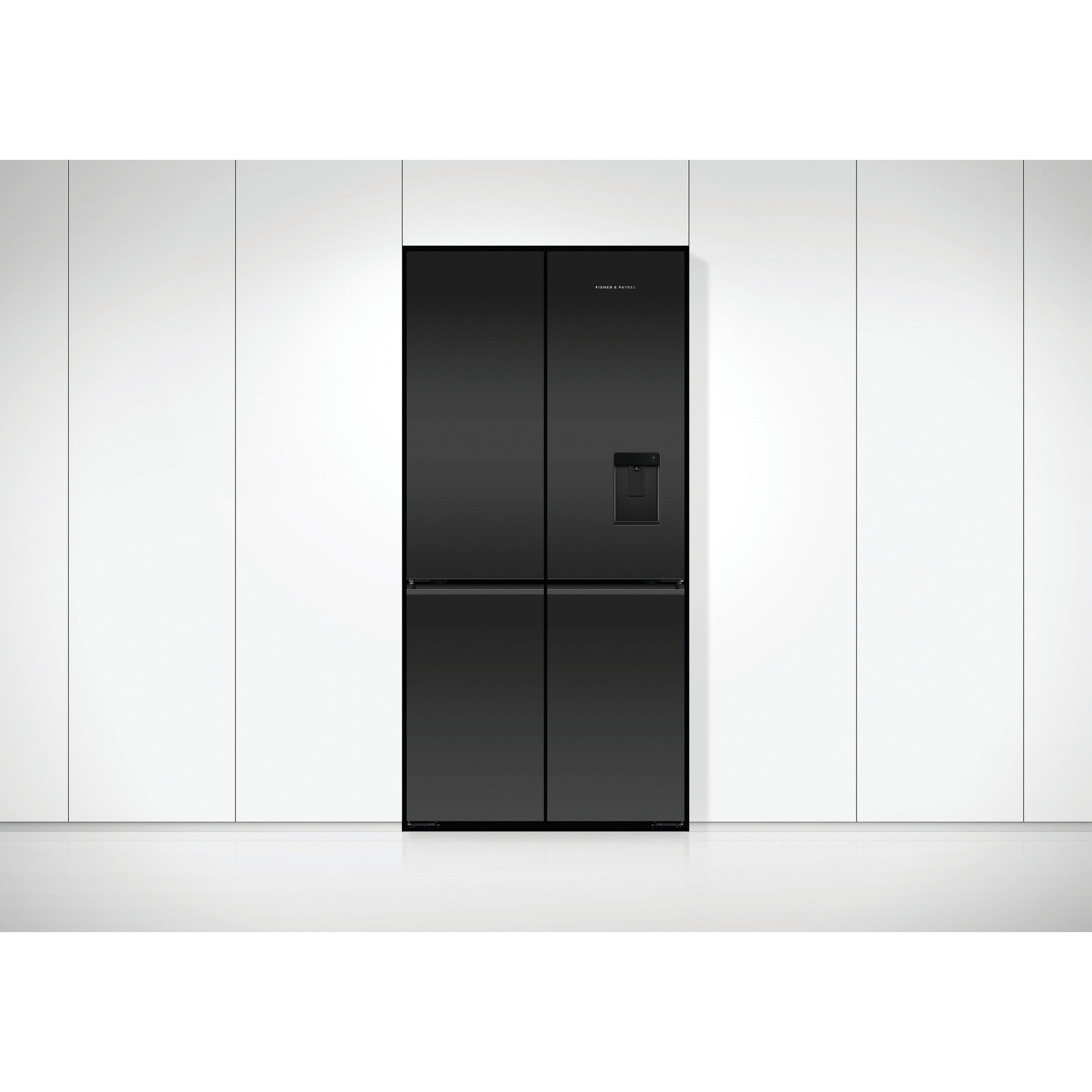 Freestanding Quad Door Refrigerator Freezer, 90.5cm, 690L, Ice & Water