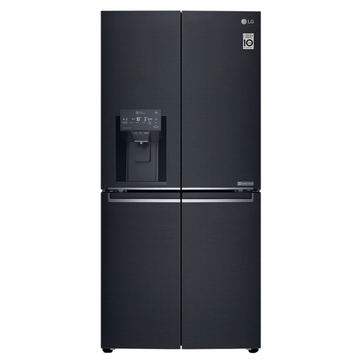506L Slim Plumbed French Door Fridge Matte Black Finish GFL570MBL