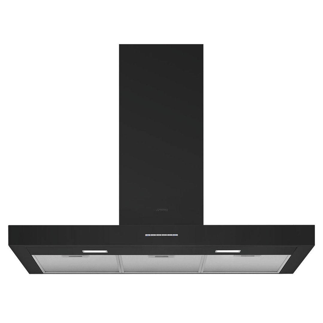 Smeg 90cm T Shaped Canopy Rangehood Black Gloss KBTAU900NE Signature