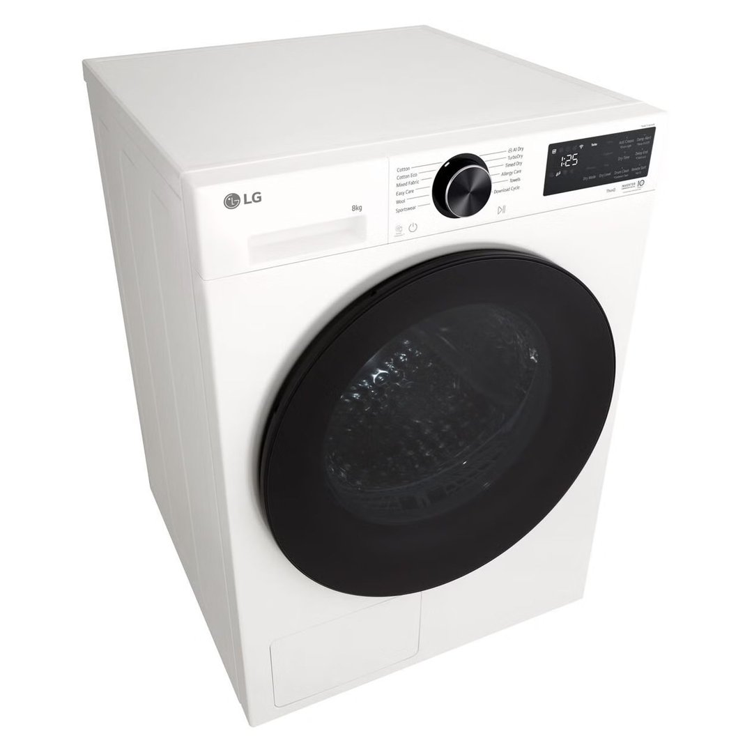LG 8kg Series 3 AI Heat Pump Dryer - White DXH3-08W