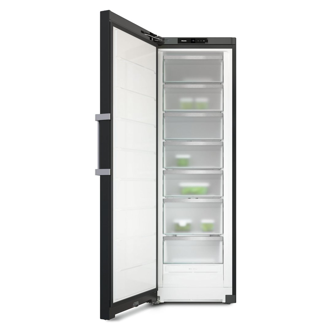 Miele 278L Freestanding Freezer with Wi-Fi Connectivity Black Steel FNS4782EBS