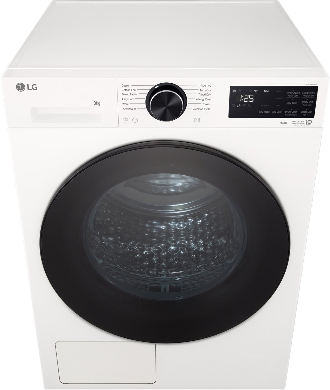 LG 8kg Series 3 AI Heat Pump Dryer - White DXH3-08W