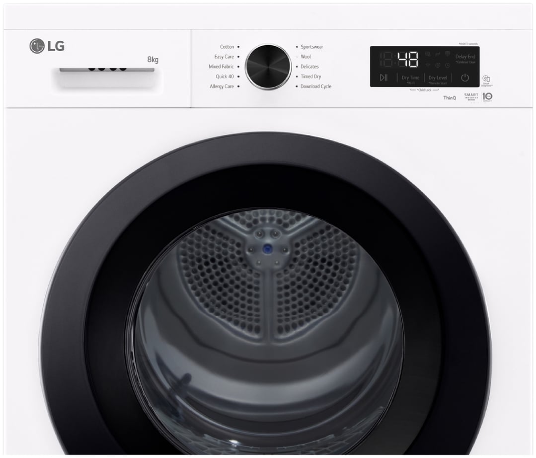 LG 8kg White Heat Pump Dryer DVH1-08WP