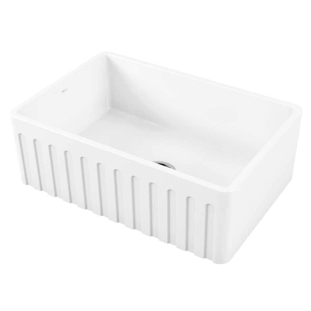 Oliveri Sicily White Fireclay Farmhouse Undermount Sink SC-WH1982U