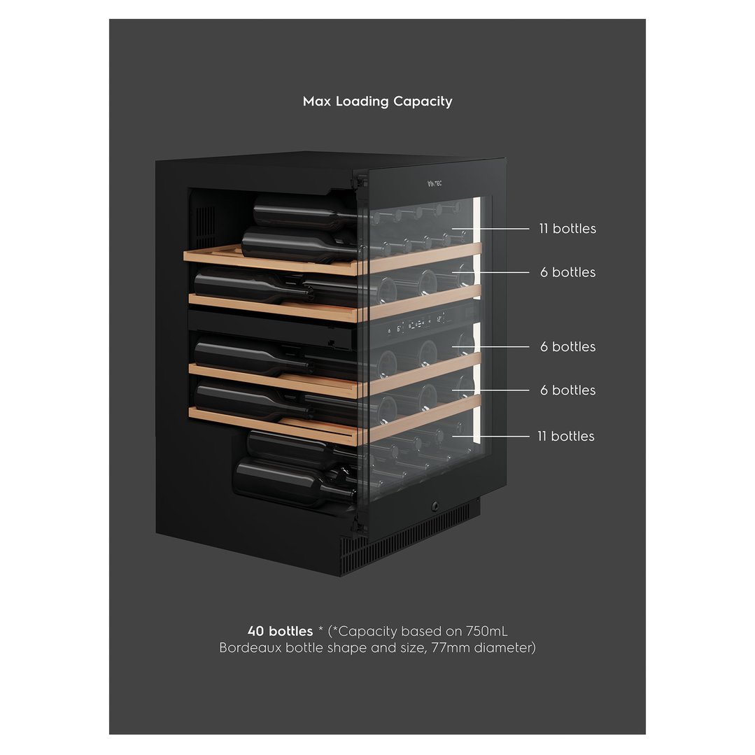 Vintec 40-Bottle Dual Zone Wine Cabinet VWD820SCB-X