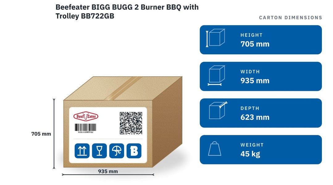 Beefeater BIGG BUGG 2 Burner BBQ with Trolley BB722GB