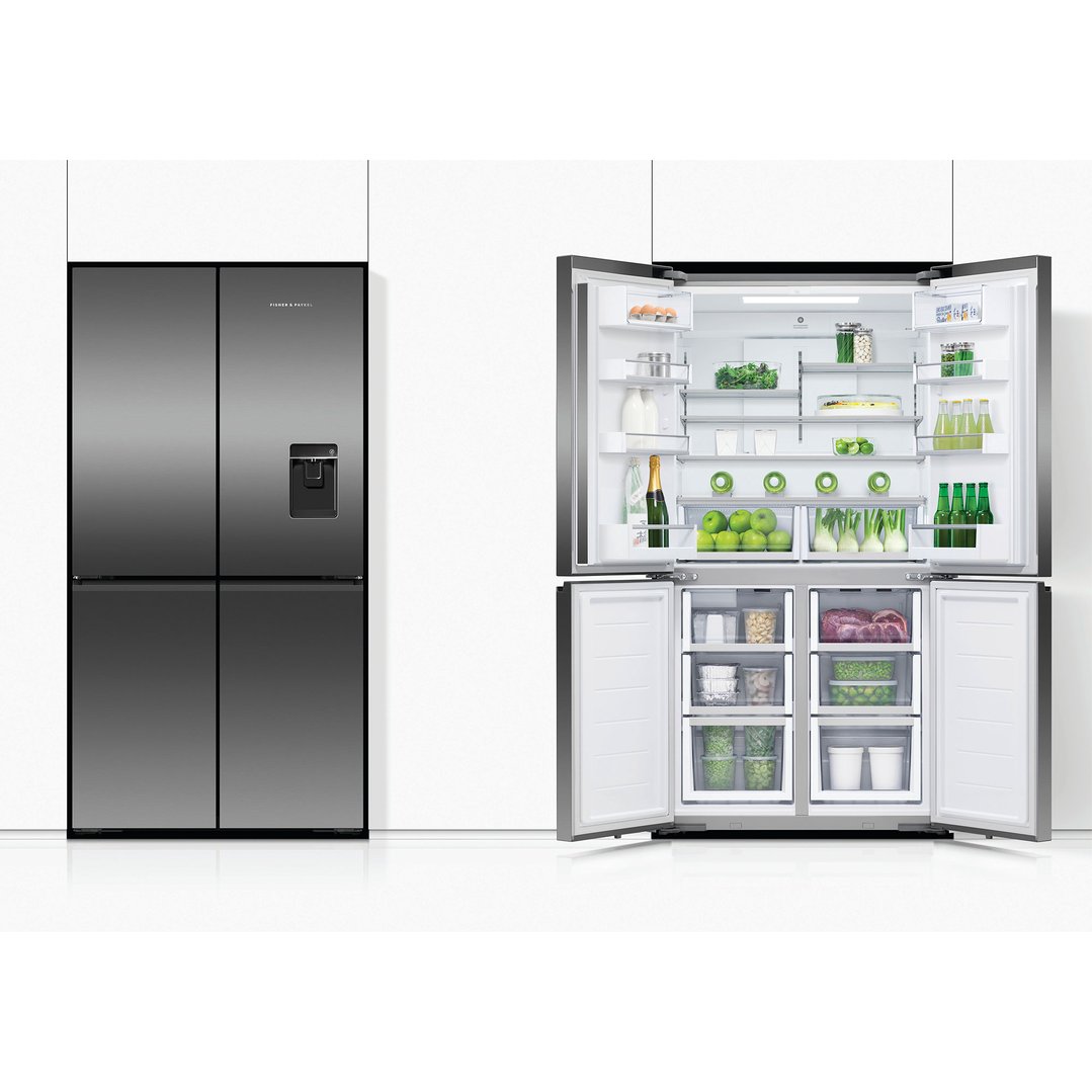 Fisher & Paykel 538L Series 7 Quad Door Refrigerator Freezer, Ice & Water RF605QNUVB1