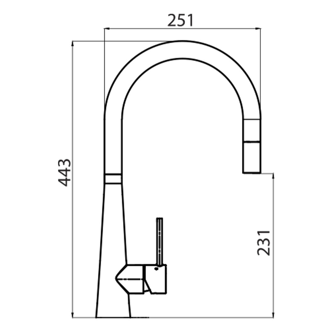 Oliveri Essente 316 Stainless Steel Goose Neck Pull Out Mixer - Copper SS31625-CU
