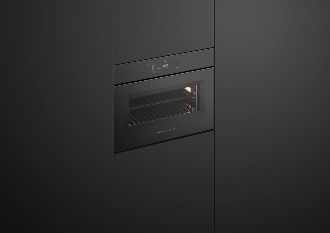 Fisher & Paykel 60cm Minimal Handleless Compact Combi-Steam Oven, Black OS60NAMHUNB5