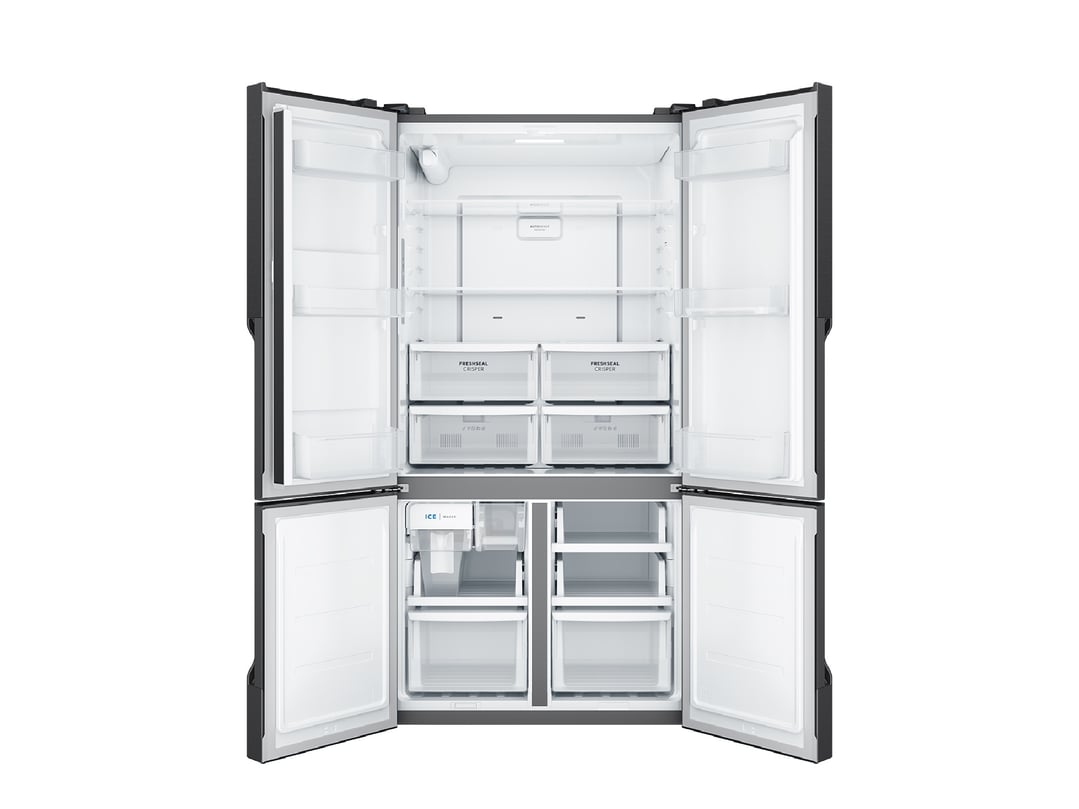 Westinghouse 564L Quad Door Fridge, Matte Charcoal Black with a Plumbed Water Dispenser WQE5750BB