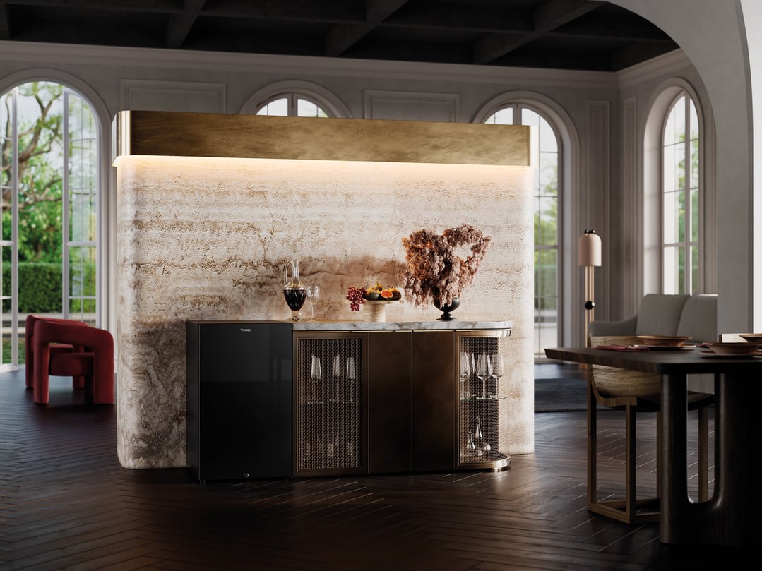 Vintec 35-Bottle Single Zone Black Wine Cabinet VWS830FAS-X