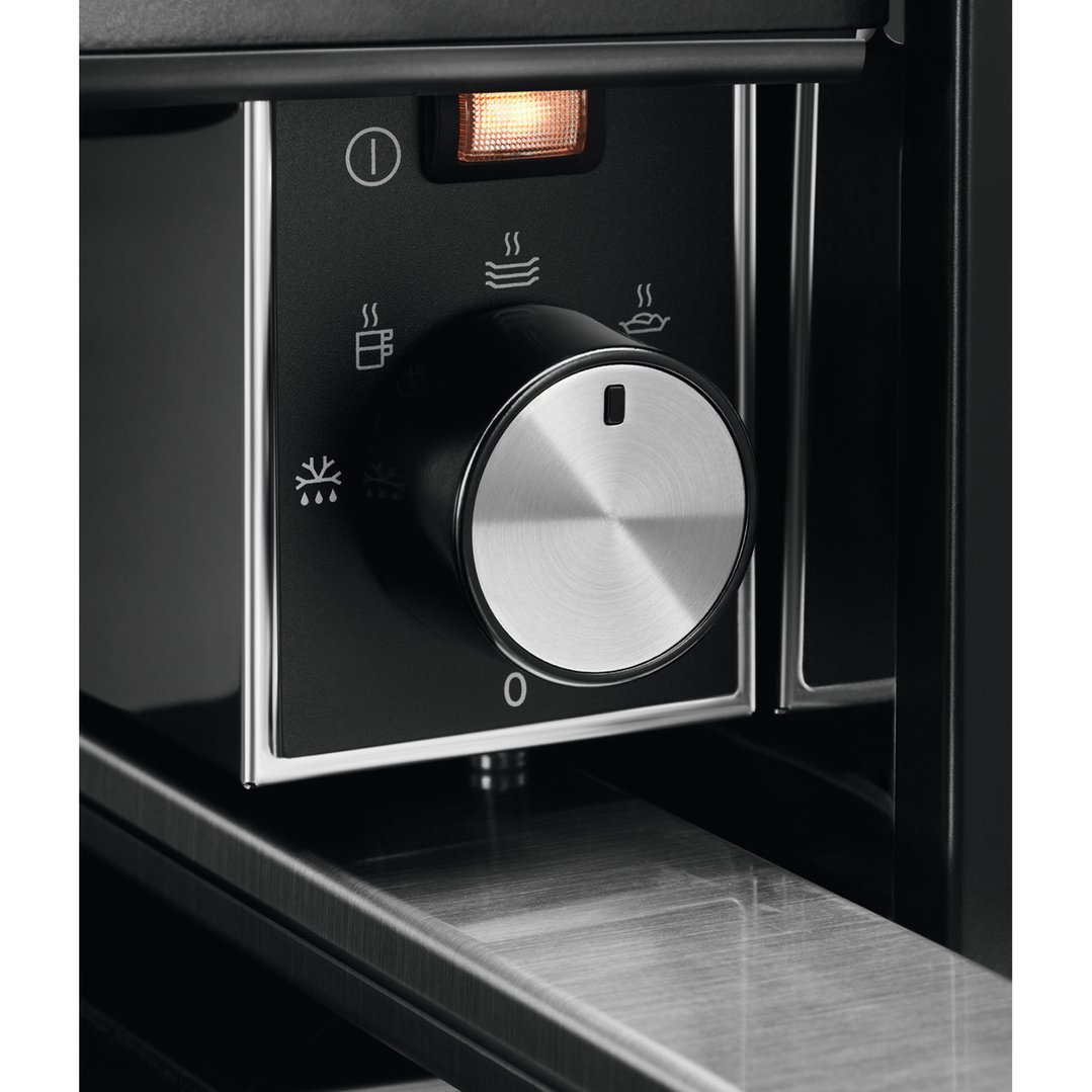AEG 14cm Gloss Black Built-in Warming Drawer OD8K11B