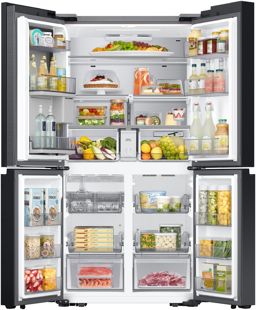 Samsung 646L Bespoke 4-Door French Door Refrigerator Beverage Centre - Black SRFX9400BG
