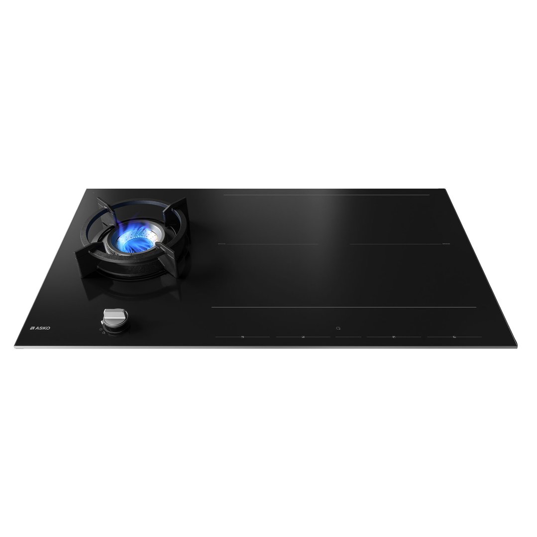 Asko 90cm Duo Fusion Combined Gas & Induction Cooktop - Black HIG89524BGD1
