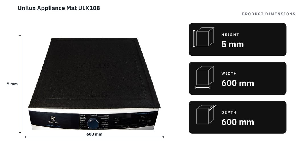 Unilux Appliance Mat ULX108 — product dimensions