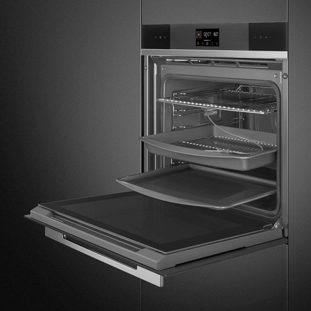 Smeg 60cm Linea Pyrolytic Oven Black SOPA6102TN Signature Appliances