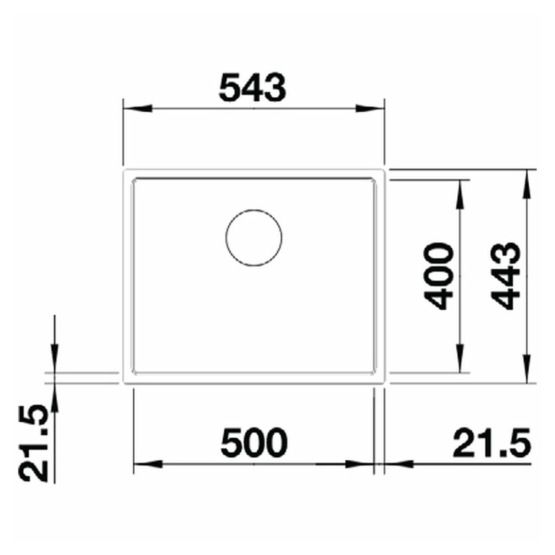 Blanco SUBLINE 500 Single Bowl Inset Sink with Overflow SUBLINE500IFBK5