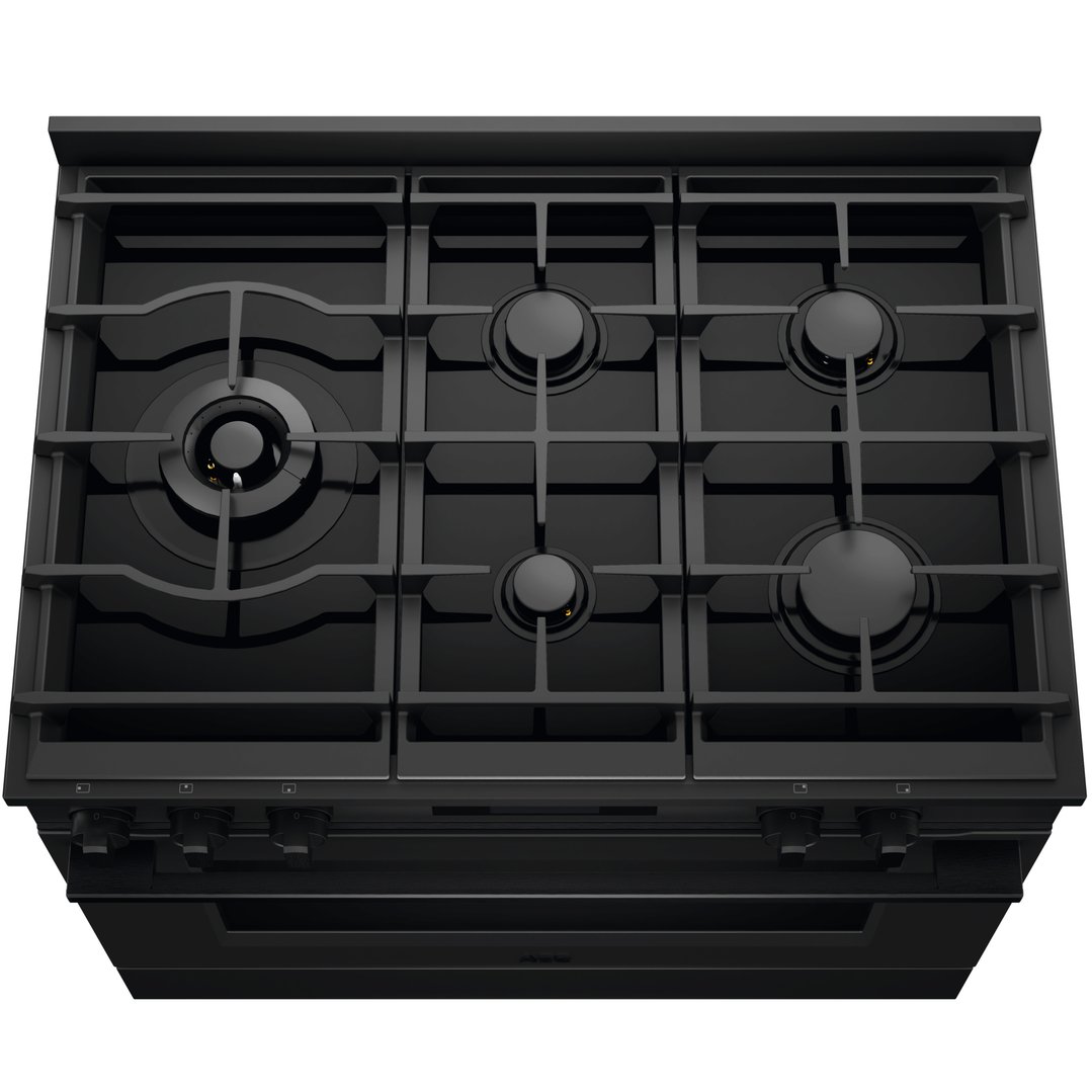 AEG 90cm Freestanding Oven with 5-Burner Gas Cooktop, Matte Black - 8000 CKK9686ZPT
