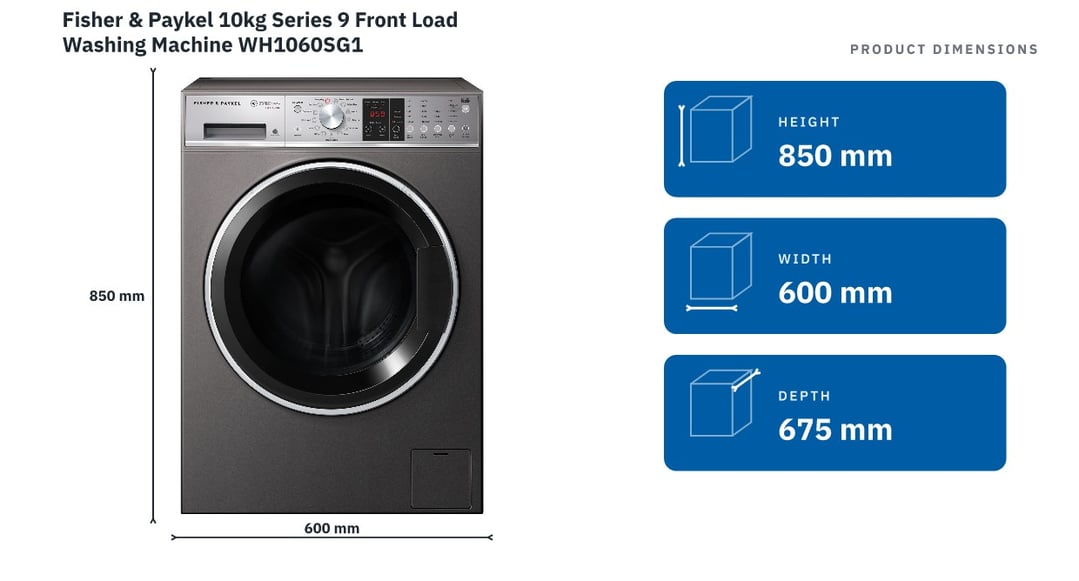 Fisher & Paykel 10kg Series 9 Front Load Washing Machine WH1060SG1