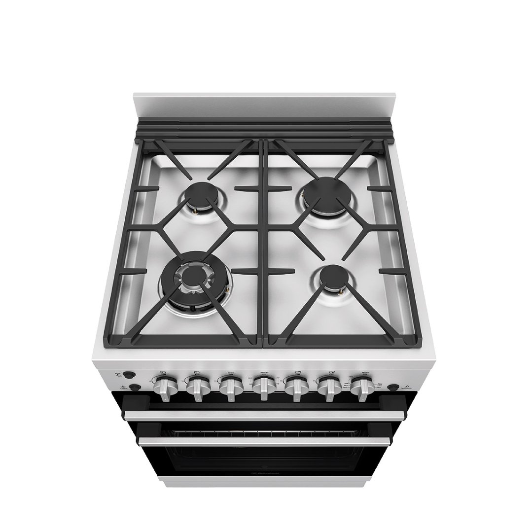 Westinghouse 60cm Freestanding Gas Oven and Gas Cooktop - Stainless Steel WFG612SCH