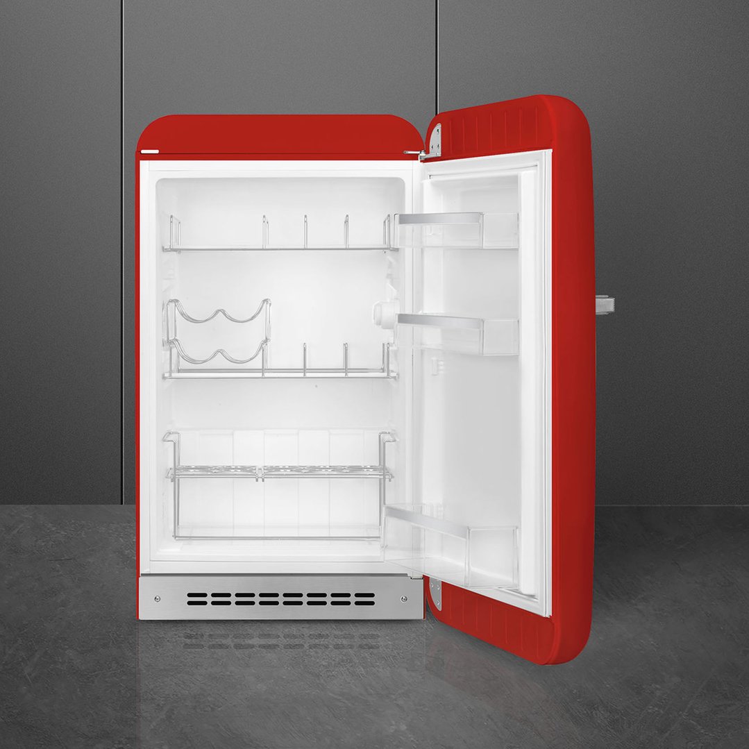 Smeg FAB 10 50's Style Retro Refrigerator, Happy Bar, Right Hand - Red FAB10HRRD5AU
