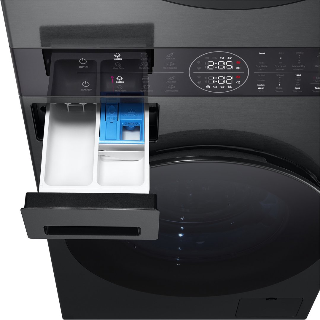 LG 12/10kg WashTower™ Stacked Washer Dryer - Black WWT-1210BX