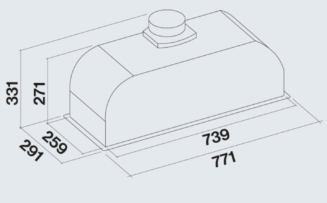 Falmec Gruppo Incasso Plus - 80cm Undermount Stainless Steel F3GI80S2