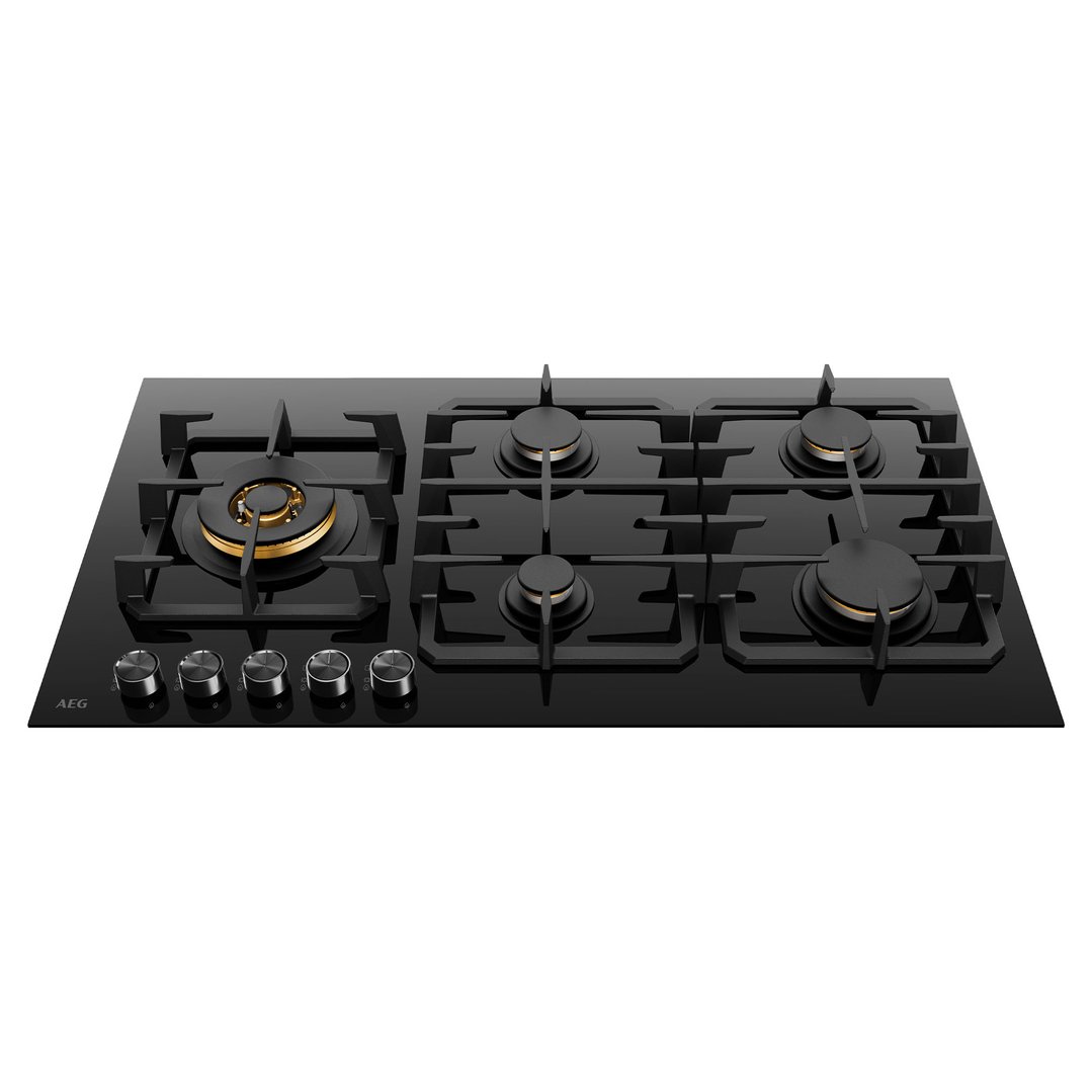AEG 90cm 5 Burner Ceramic Glass Gas Cooktop HGC9566BB