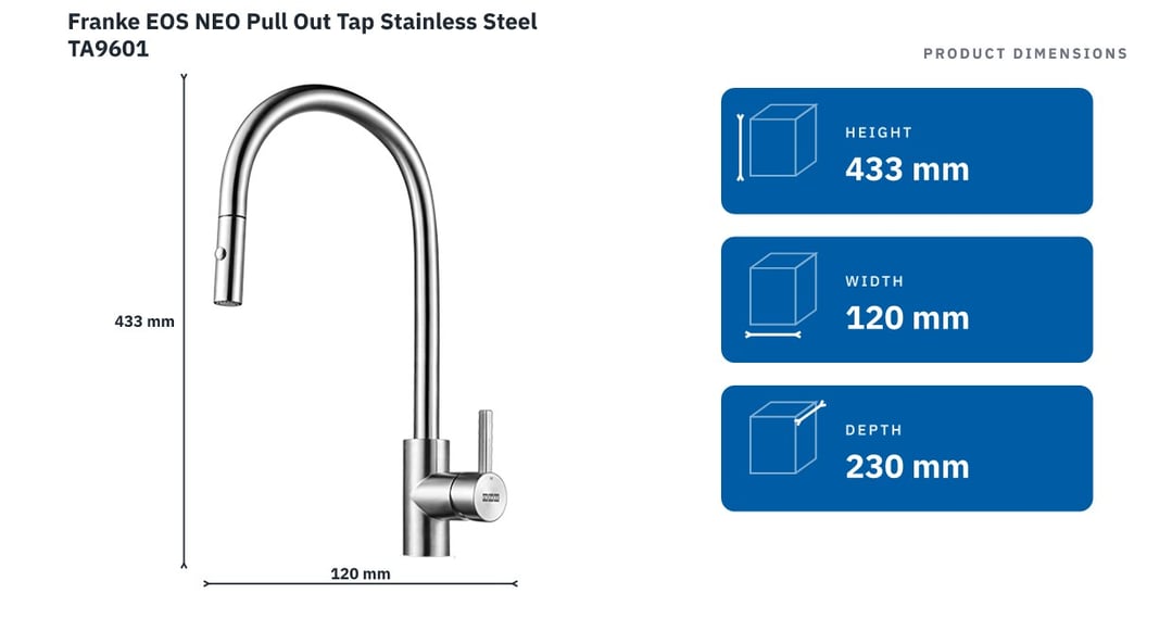 Franke EOS NEO Pull Out Tap Stainless Steel TA9601