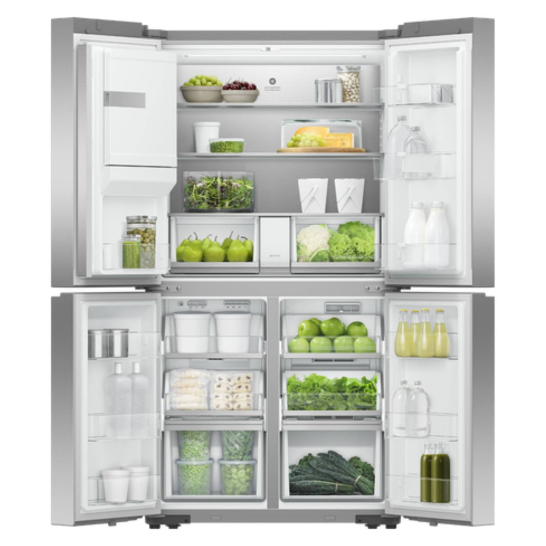 Fisher & Paykel 606L Series 7 Quad Door Ice and Water Refrigerator Freezer Stainless Steel RF620QNTVX1