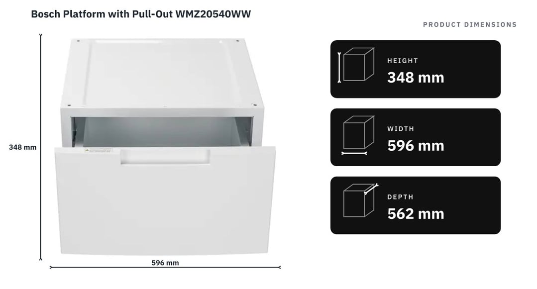 Bosch Platform with Pull-Out WMZ20540WW — product dimensions