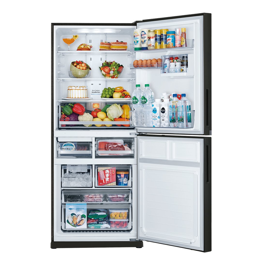 Mitsubishi Electric 421L HS Steel Series Bottom Mount Fridge - Matte Black MR-HS421EX-MB-A