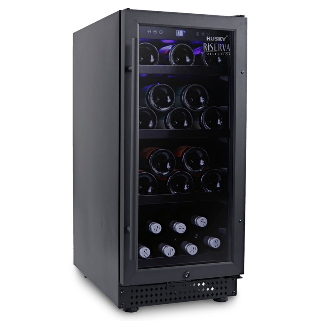 Husky 80L Single Zone Wine Fridge in Black HUSWS-33SMBZY