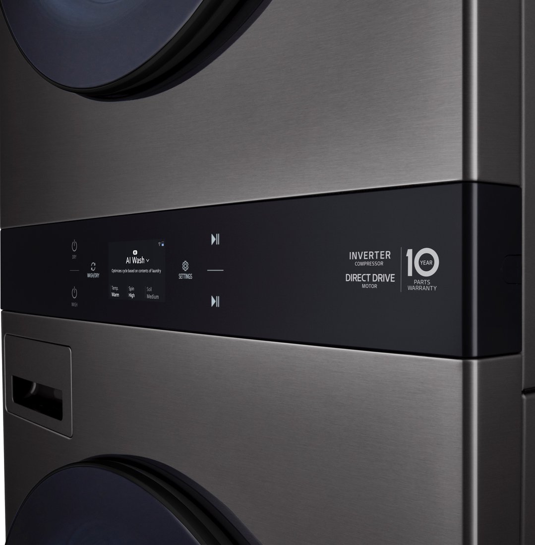 LG AI WashTower™ 19/10kg All-In-One Stacked Washer Dryer - Matte Grey WWT-1910GRX
