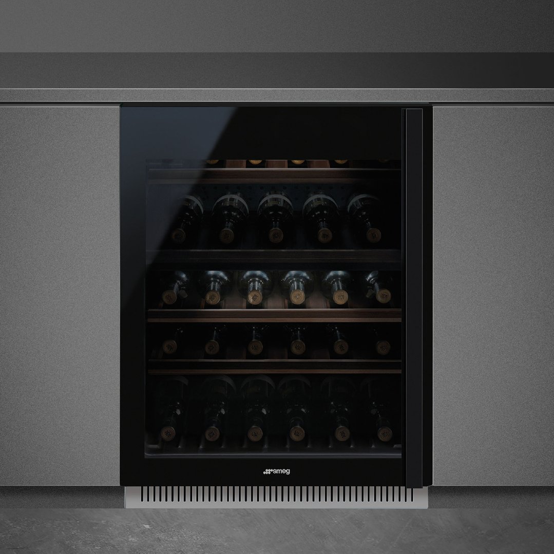 Smeg 38 Bottle Built-in Wine Cooler Dolce Stil Novo Aesthetic Left-Hinged CVI638LN3