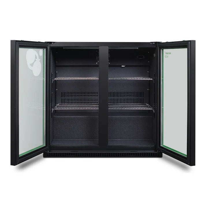 Husky 173L Eco Double Door Back Bar Drinks Chiller - Black C2HECO840BKAU