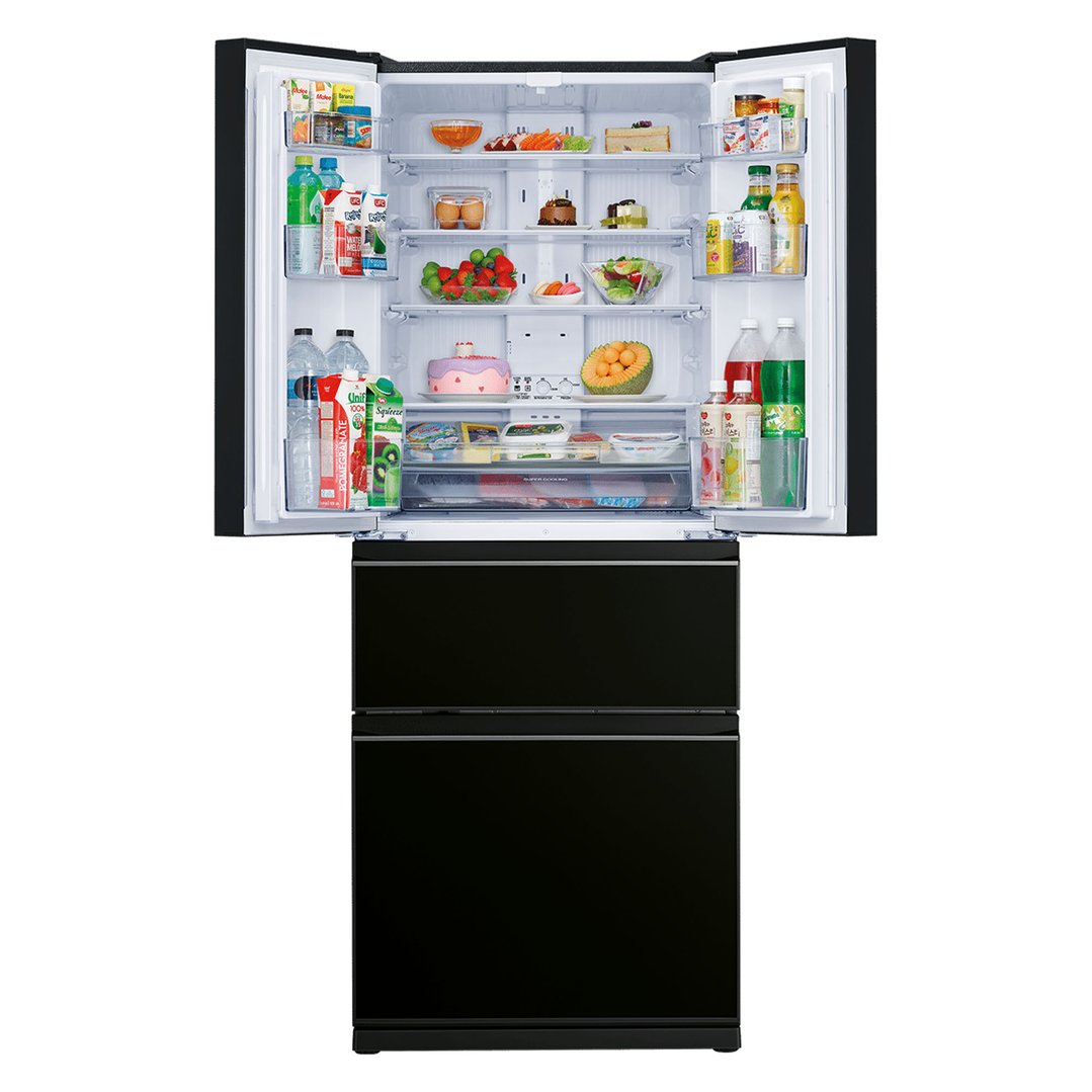 Mitsubishi Electric 442L Brilliant Black French Door Fridge MR-LX442EX-GBK-A