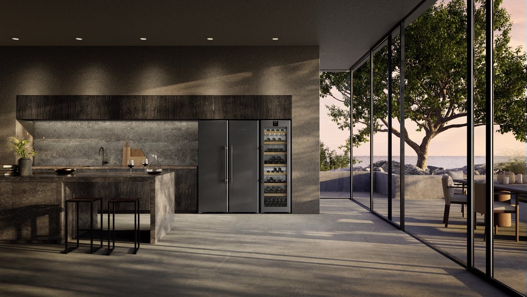 Liebherr 155 Bottle Dual Zone Wine Fridge - Black Steel WPBS5262RHH