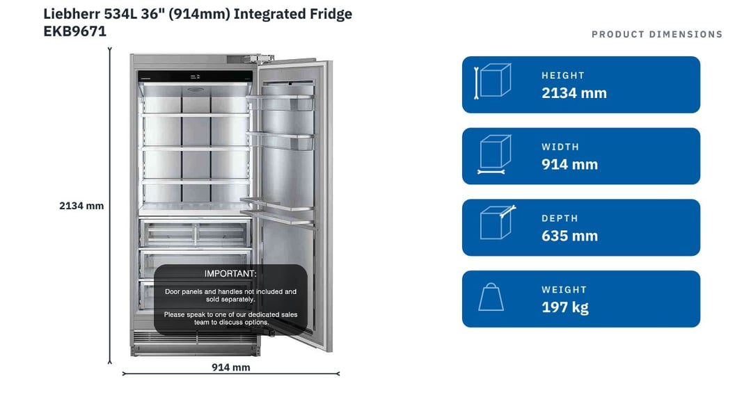 Liebherr Monolith 534L 36" (914mm) Integrated Fridge EKB9671