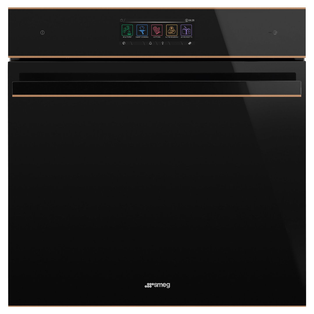 Smeg 60cm Dolce Stil Novo Steam100 Pro Oven - Black Glass with Copper Trim SOA6606WS4PNR