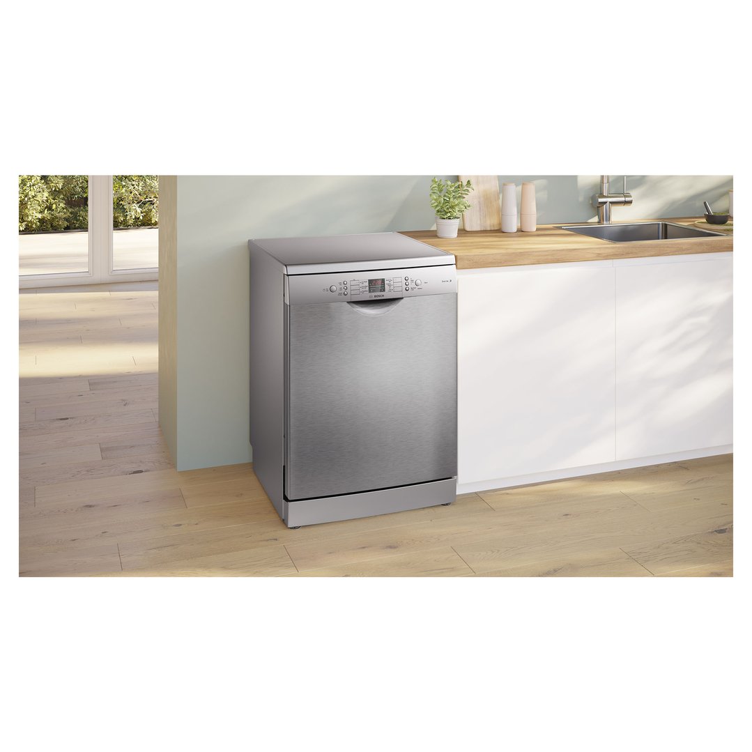 Bosch 60cm, Series 2, Free-standing Dishwasher, Brushed Steel SMS26AI03A