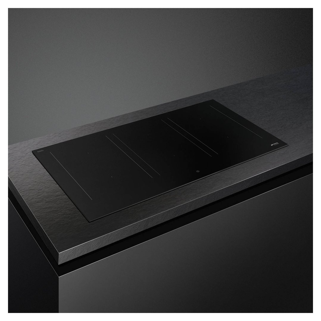 Smeg 90cm Classic Induction Cooktop with Autovent 2.0 - Matte Black SIM3964N
