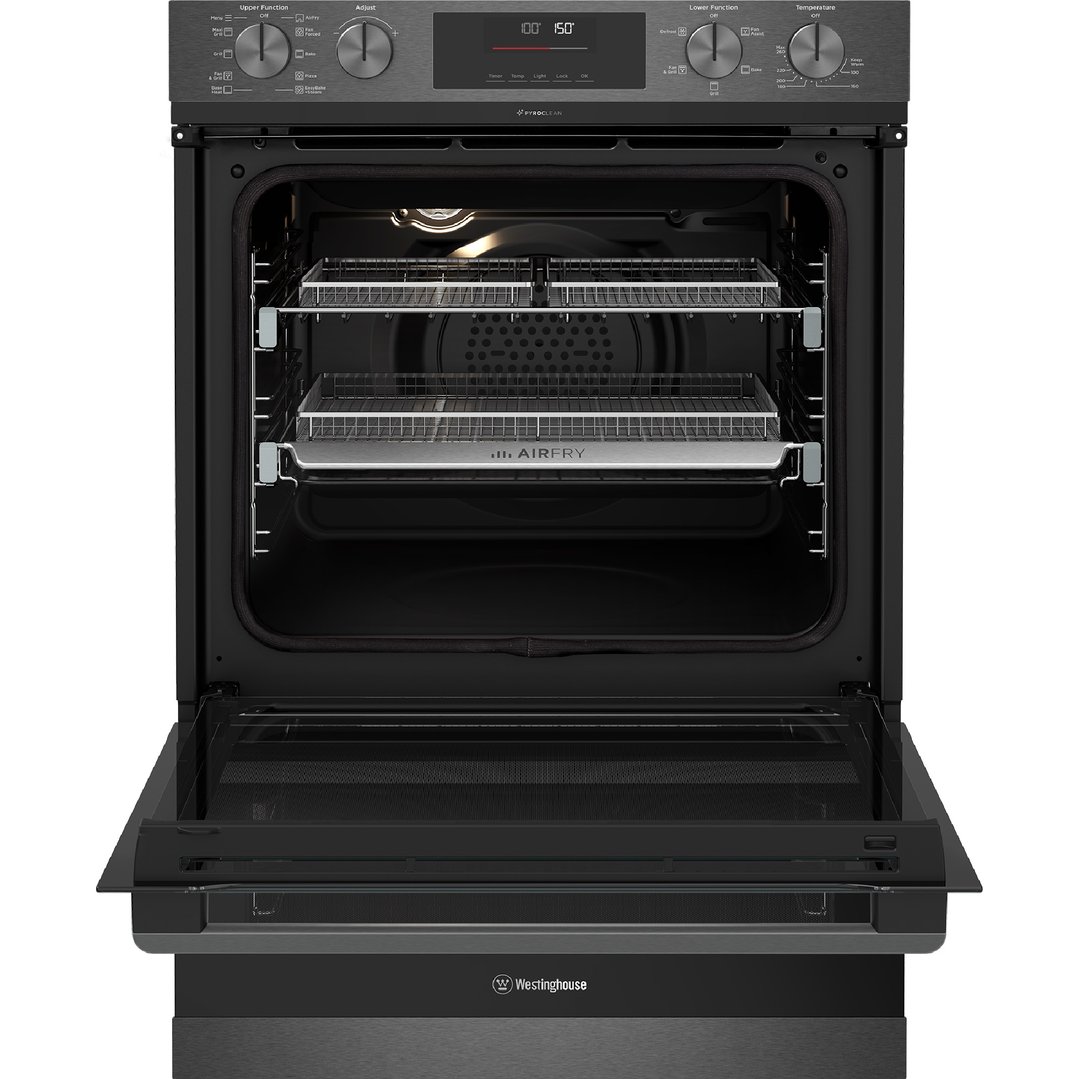 Westinghouse 60cm Multi-function 10/5 Pyrolytic Duo Oven with Dual Air Fry WVEP6727DD